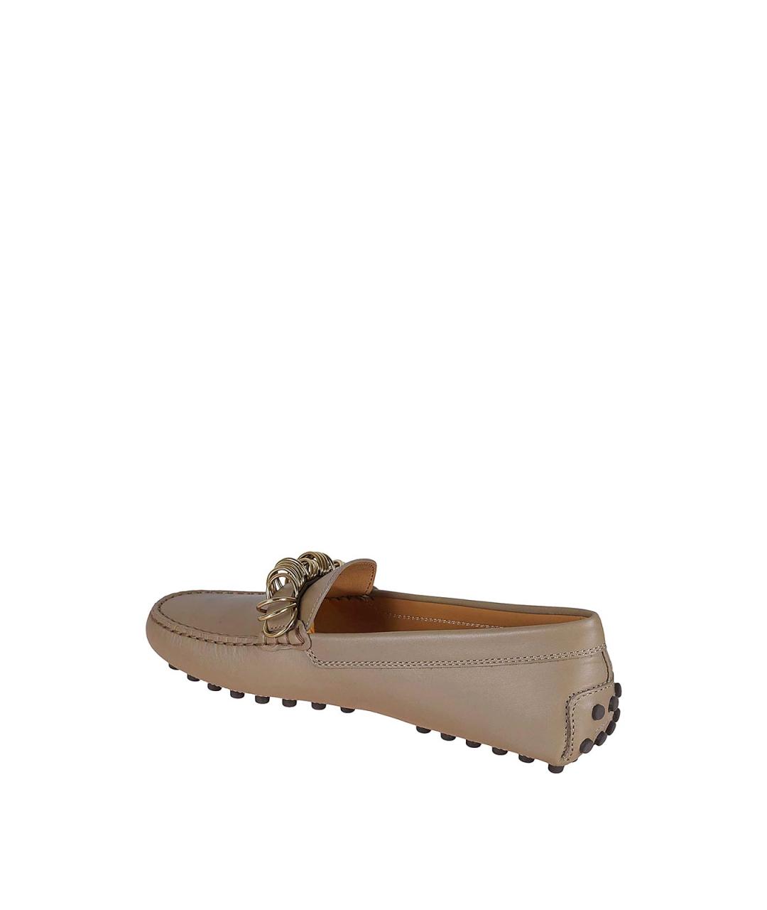 TOD'S Бежевые кожаные мокасины, фото 3