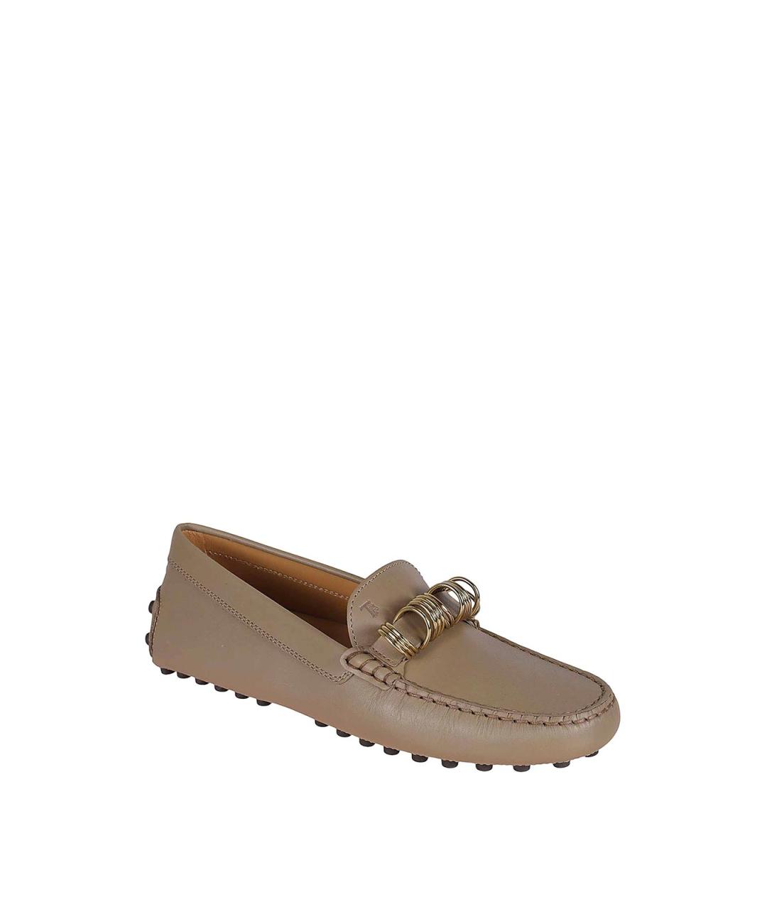 TOD'S Бежевые кожаные мокасины, фото 2