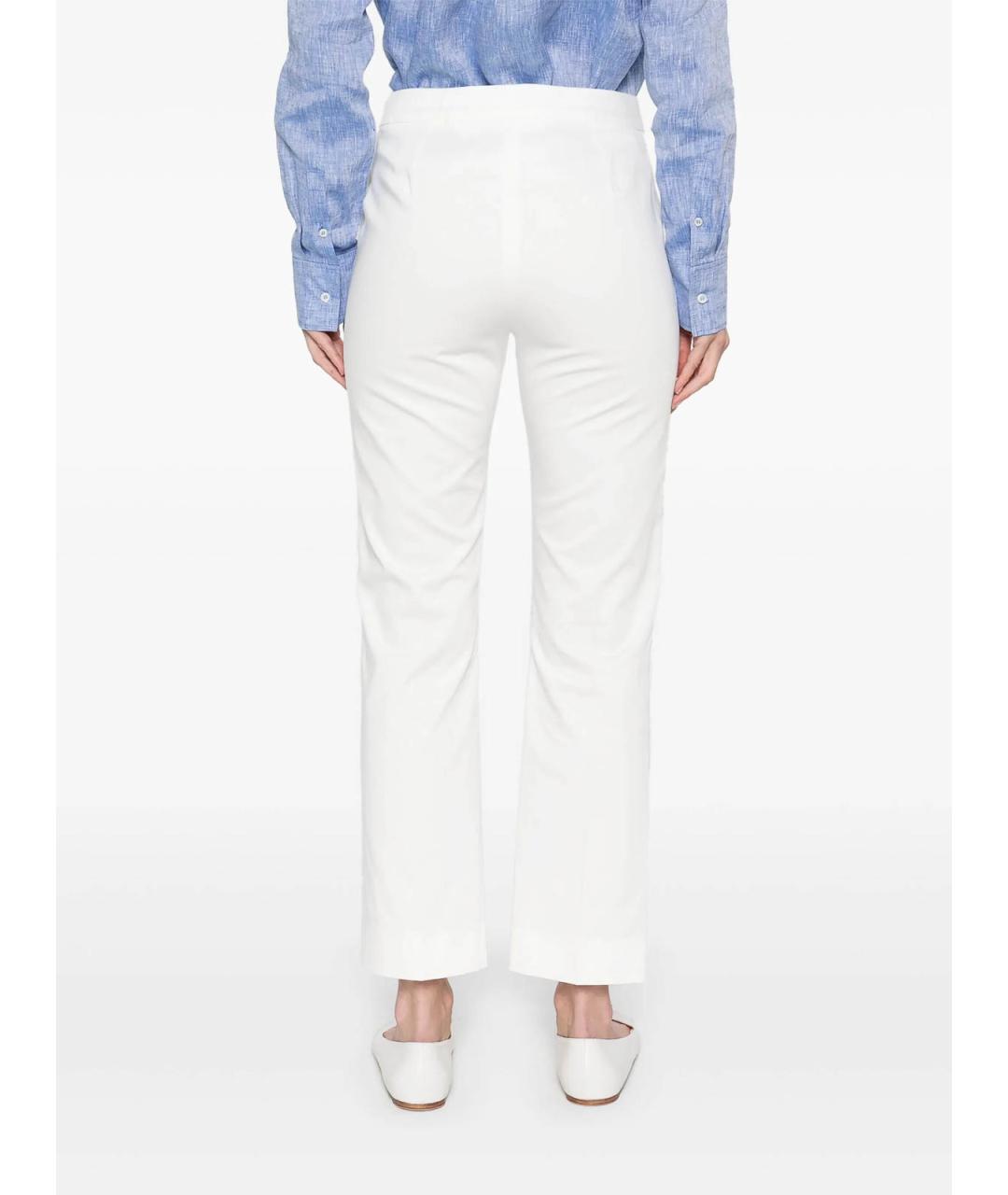 MAX MARA Белые хлопковые брюки широкие, фото 3