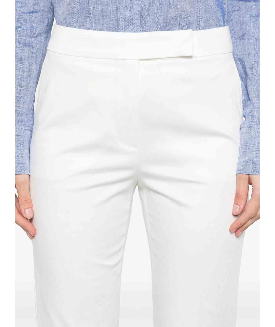 MAX MARA Белые хлопковые брюки широкие, фото 2