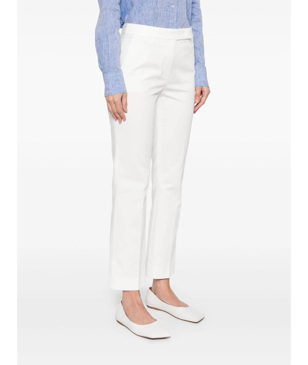 MAX MARA Белые хлопковые брюки широкие, фото 4