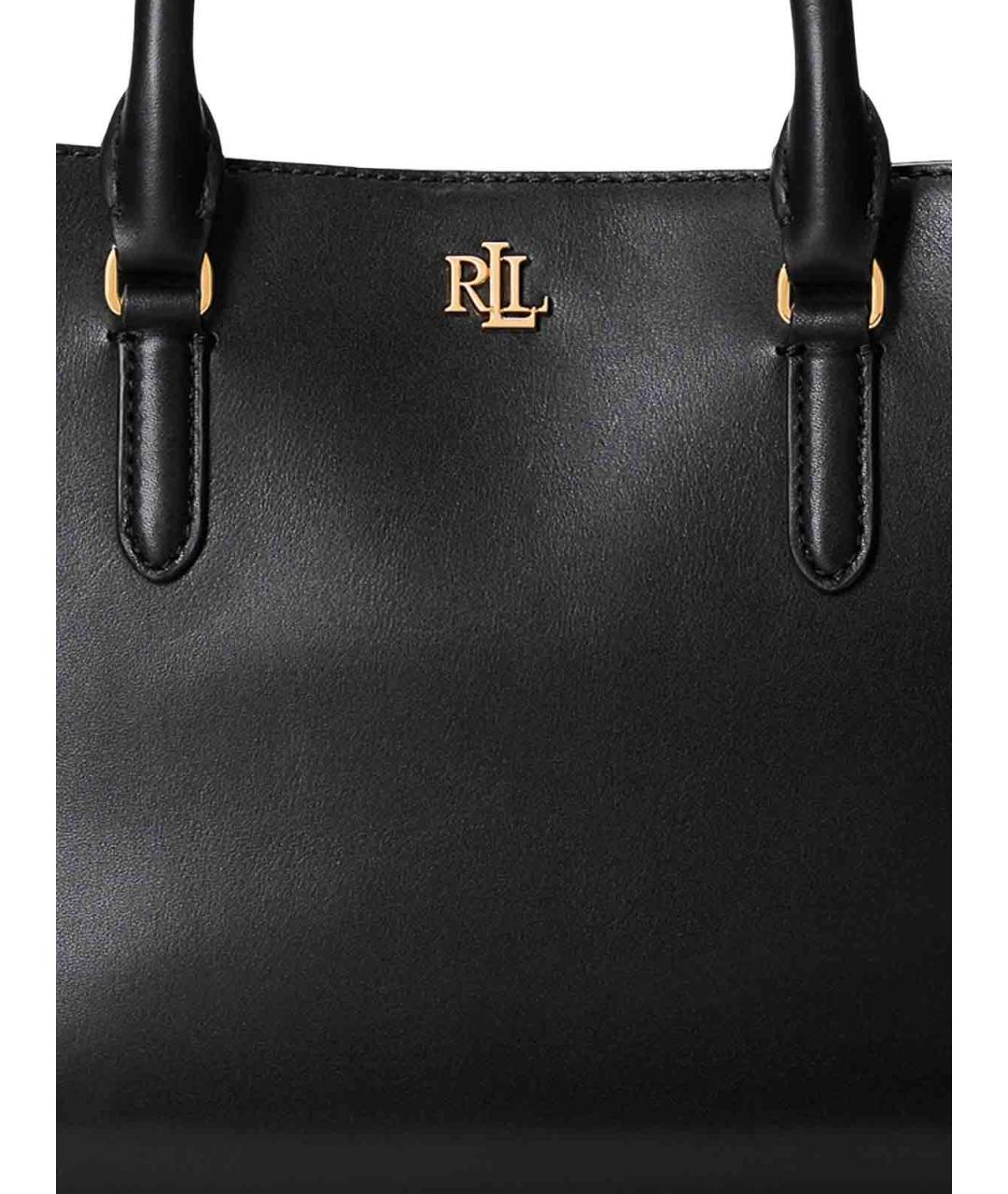RALPH LAUREN Черная кожаная сумка через плечо, фото 4