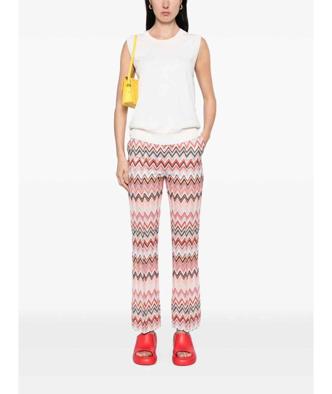 MISSONI Розовые хлопковые прямые брюки, фото 3