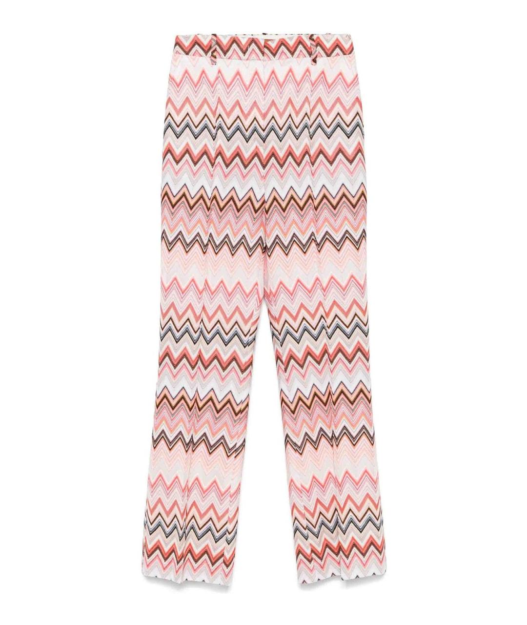 MISSONI Розовые хлопковые прямые брюки, фото 1