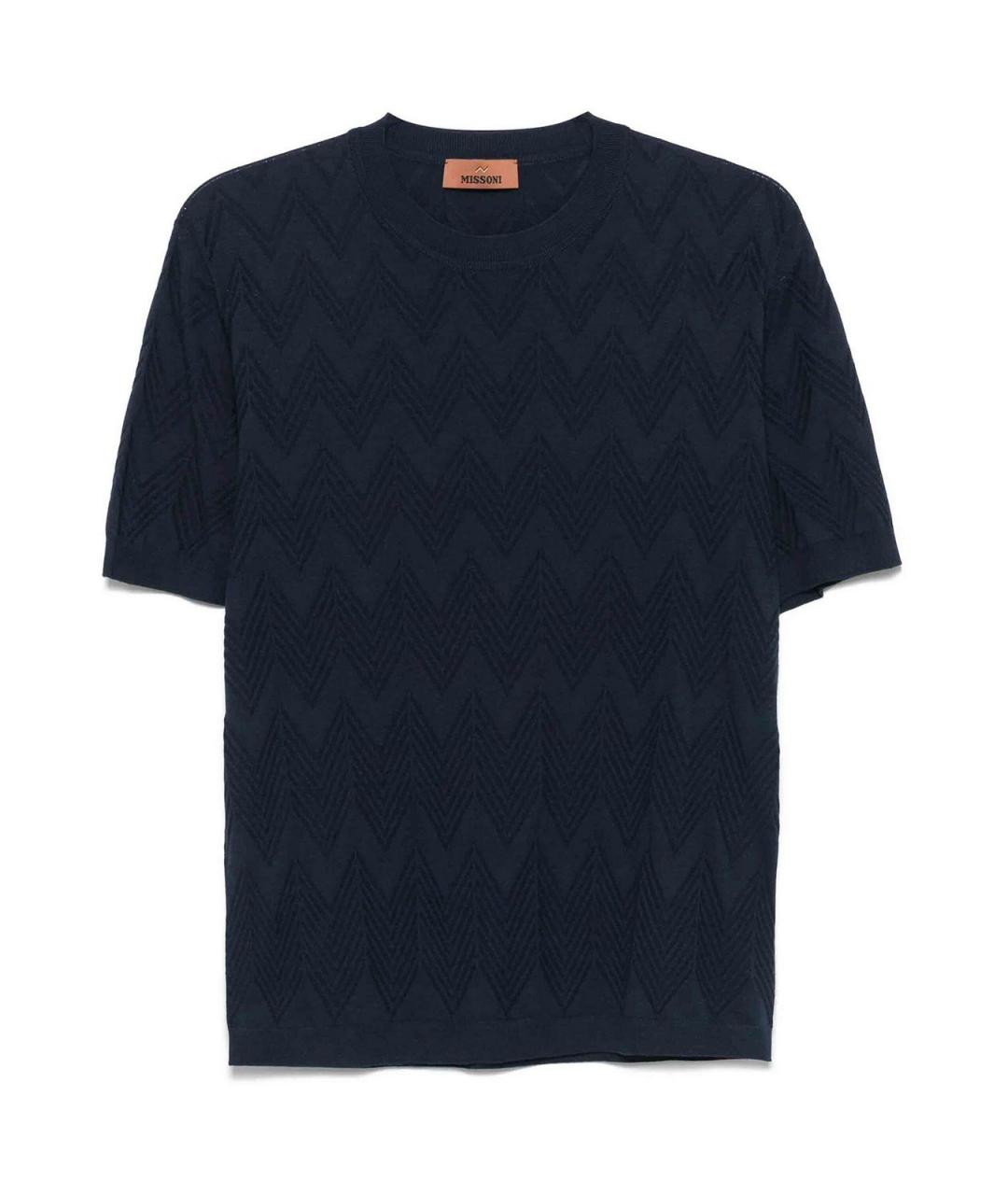 MISSONI Темно-синяя хлопковая футболка, фото 1
