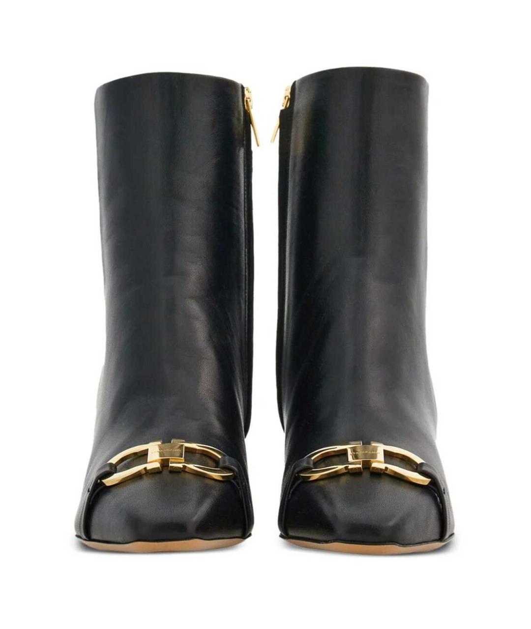 FERRAGAMO Черные кожаные ботильоны, фото 3