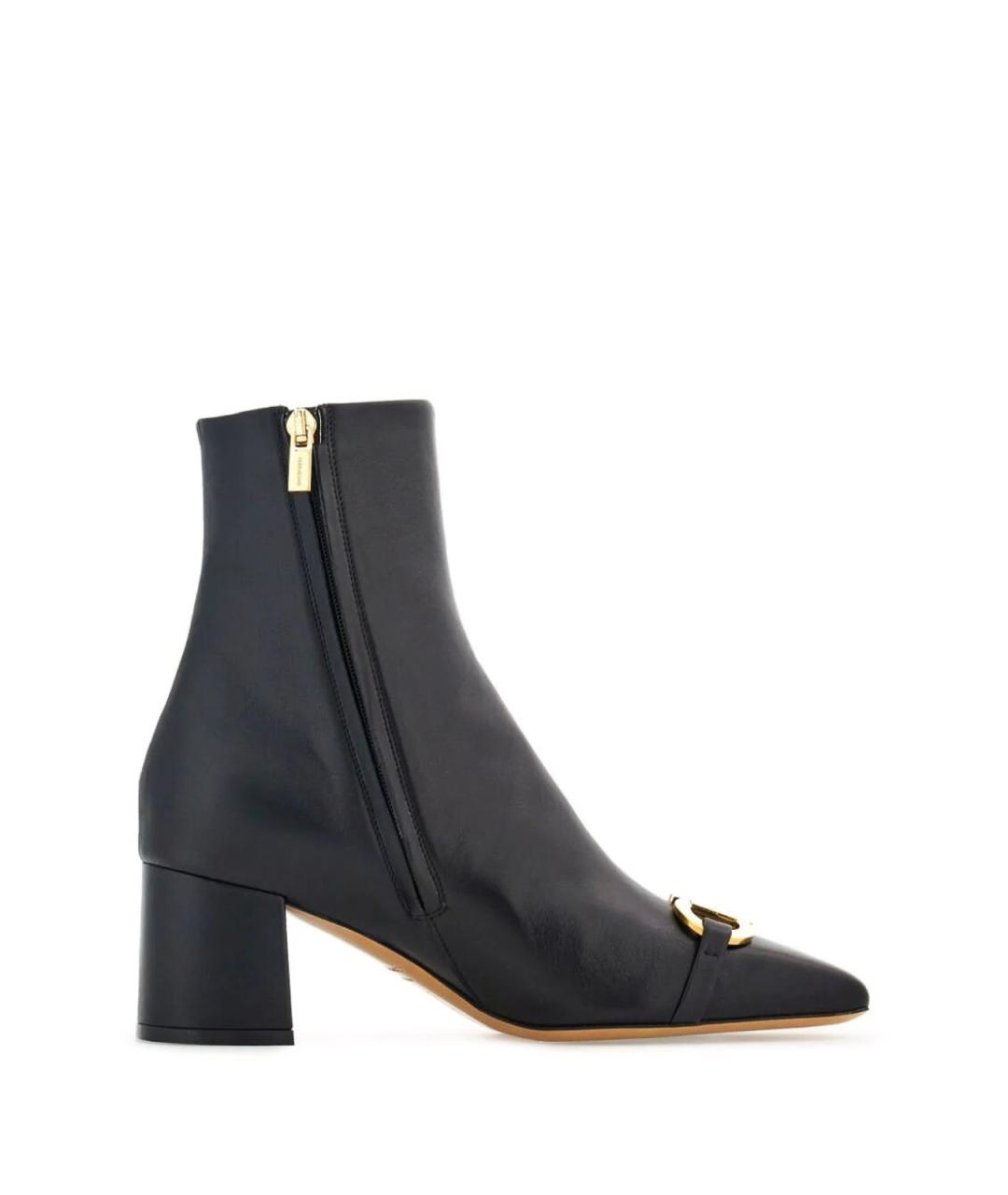 FERRAGAMO Черные кожаные ботильоны, фото 4