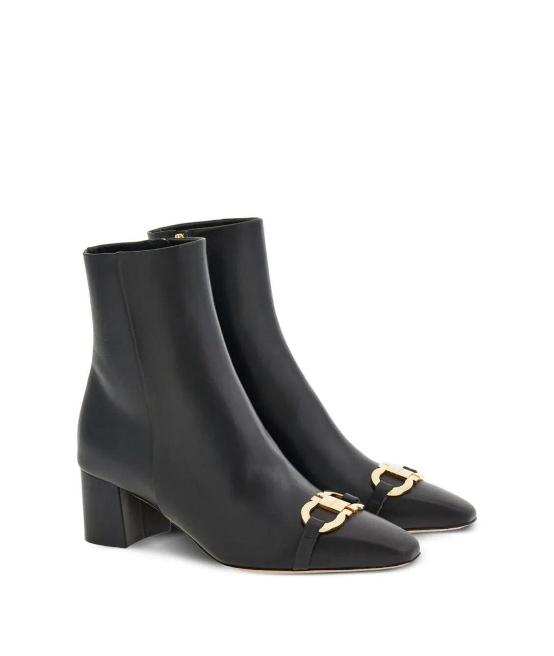 FERRAGAMO Черные кожаные ботильоны, фото 5