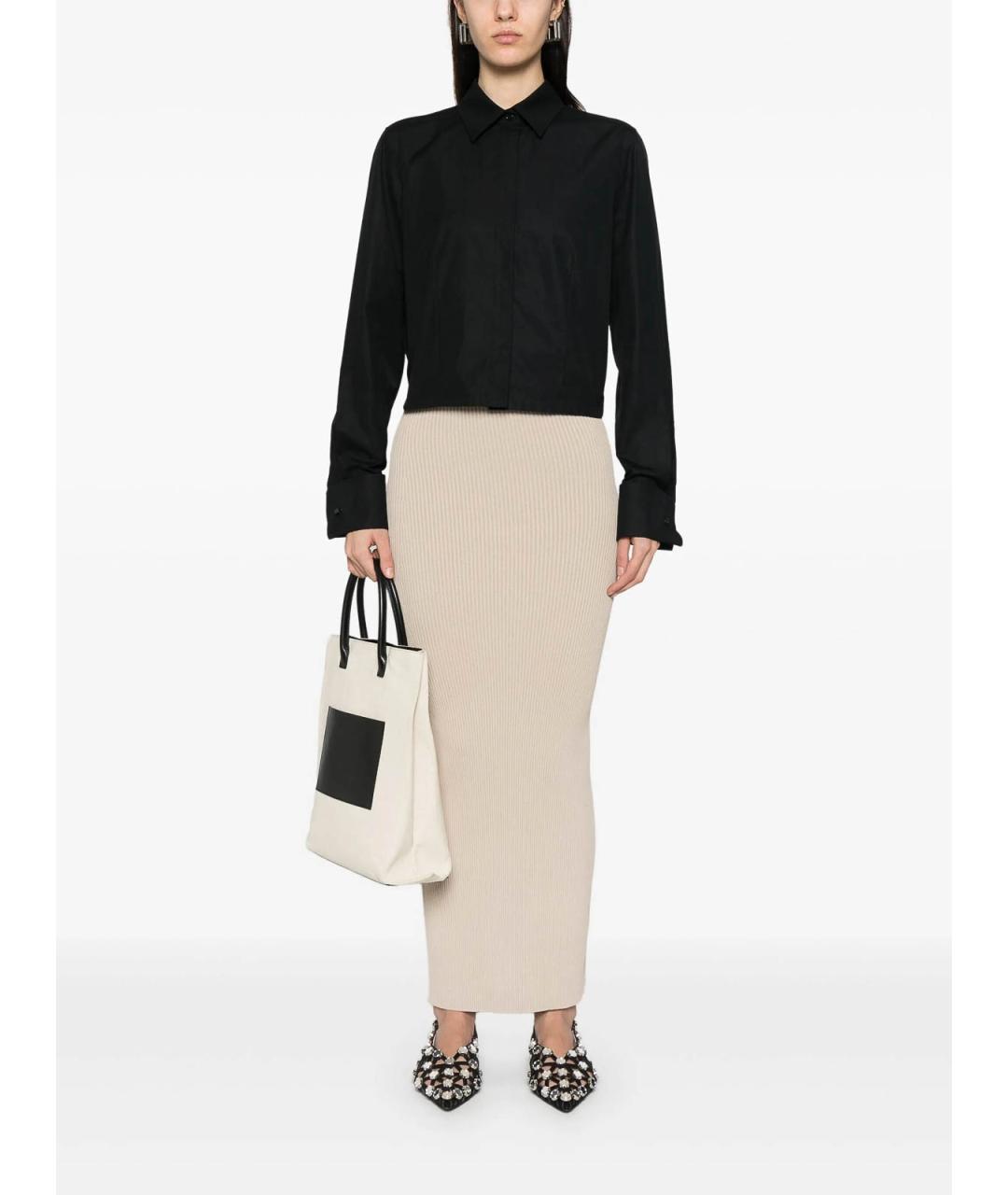 MAX MARA Серая хлопковая юбка миди, фото 4