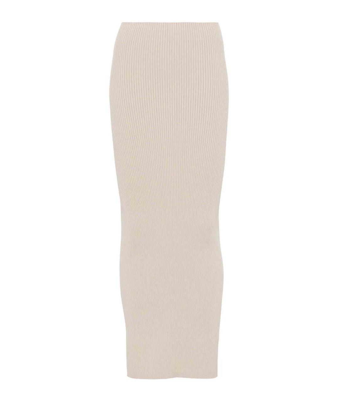 MAX MARA Серая хлопковая юбка миди, фото 1