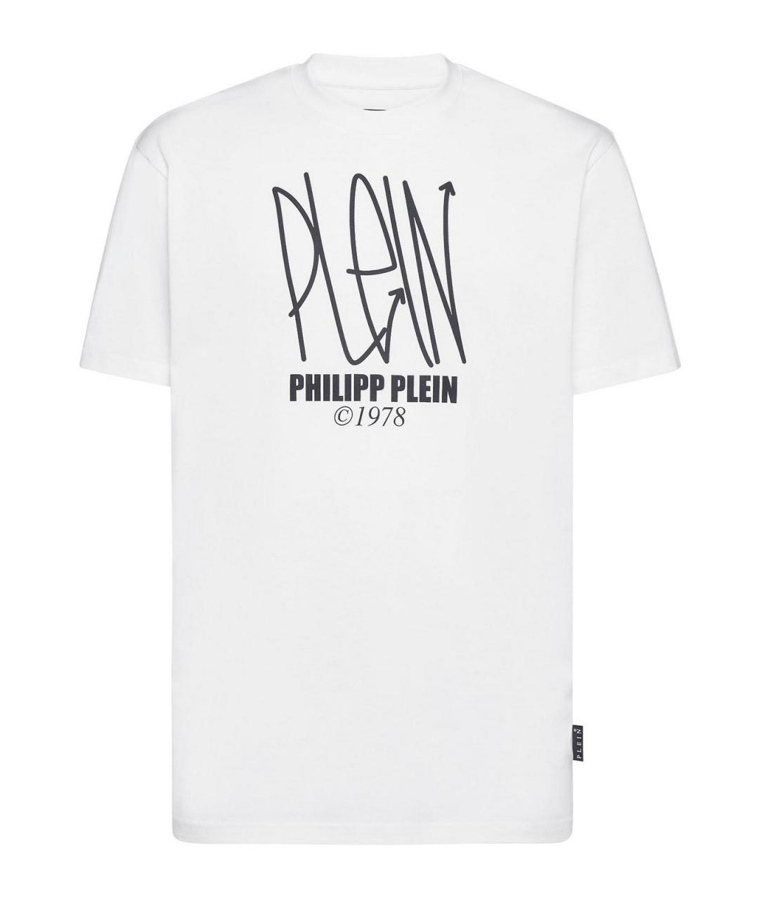 PHILIPP PLEIN Белая хлопковая футболка, фото 1