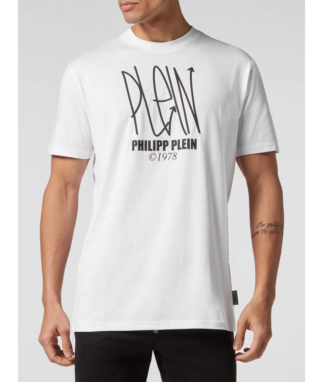 PHILIPP PLEIN Белая хлопковая футболка, фото 2