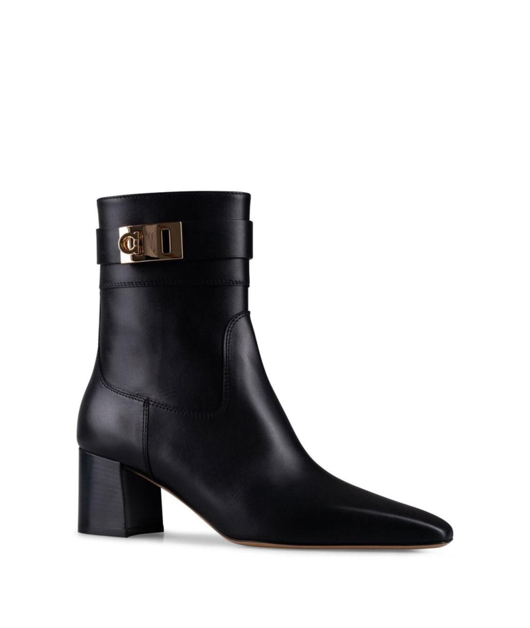 FERRAGAMO Черные кожаные ботильоны, фото 3