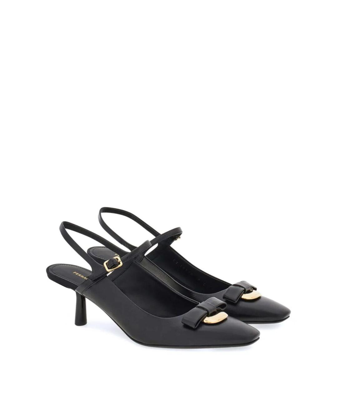 FERRAGAMO Черные кожаные туфли, фото 3