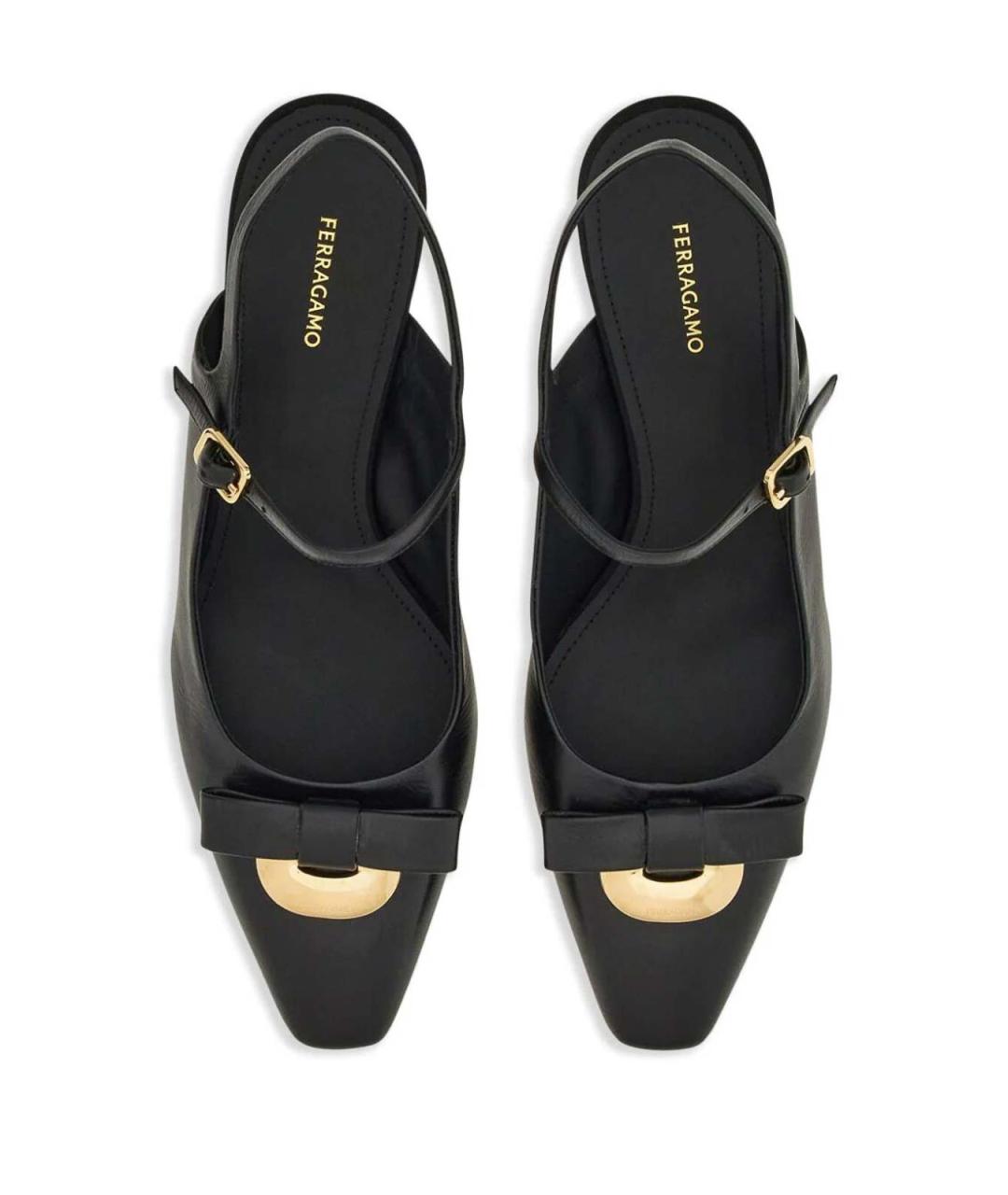 FERRAGAMO Черные кожаные туфли, фото 4