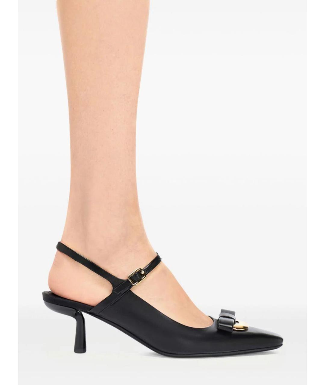FERRAGAMO Черные кожаные туфли, фото 5