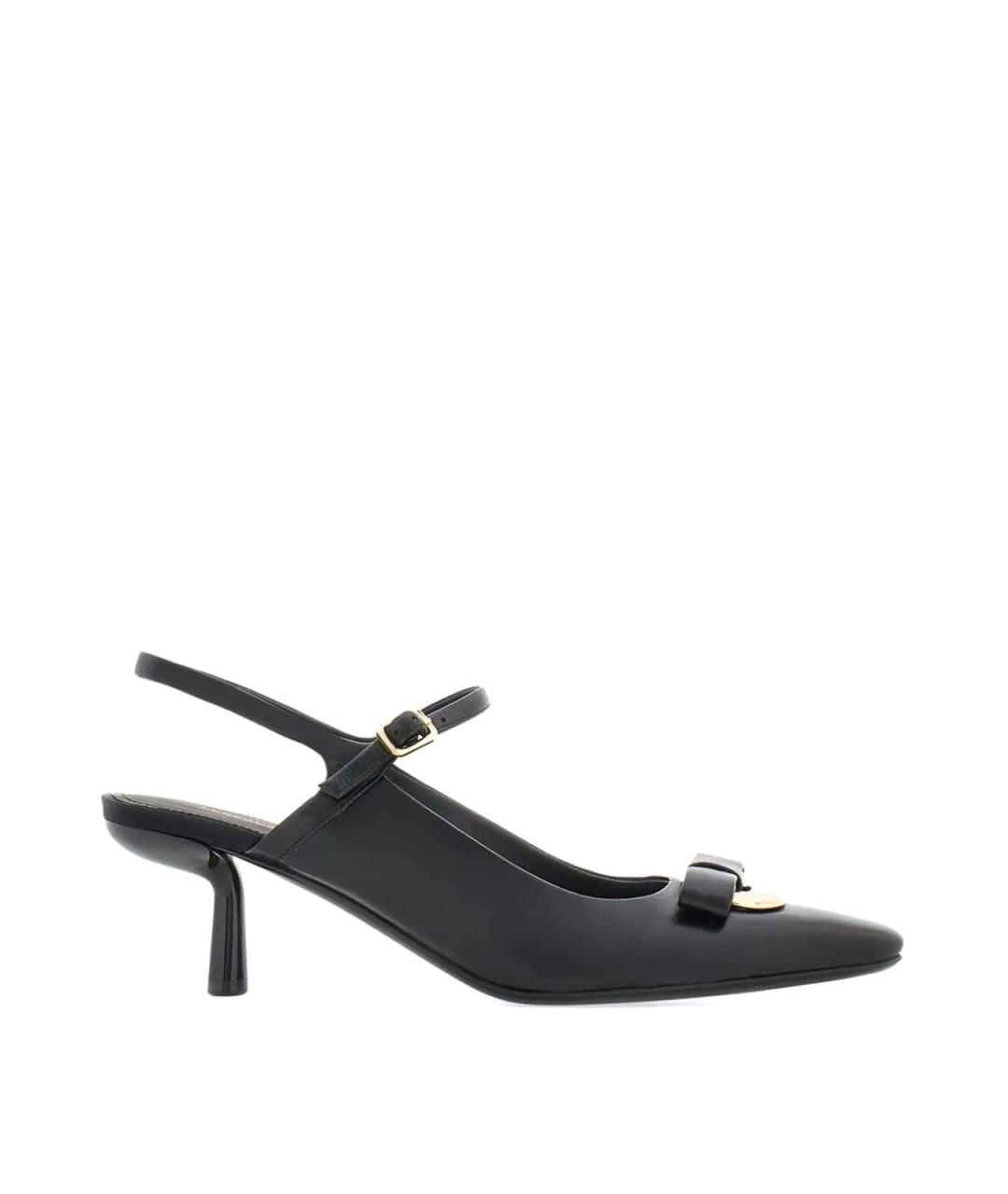 FERRAGAMO Черные кожаные туфли, фото 1
