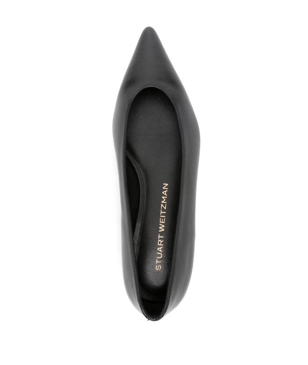 STUART WEITZMAN Черные кожаные балетки, фото 4