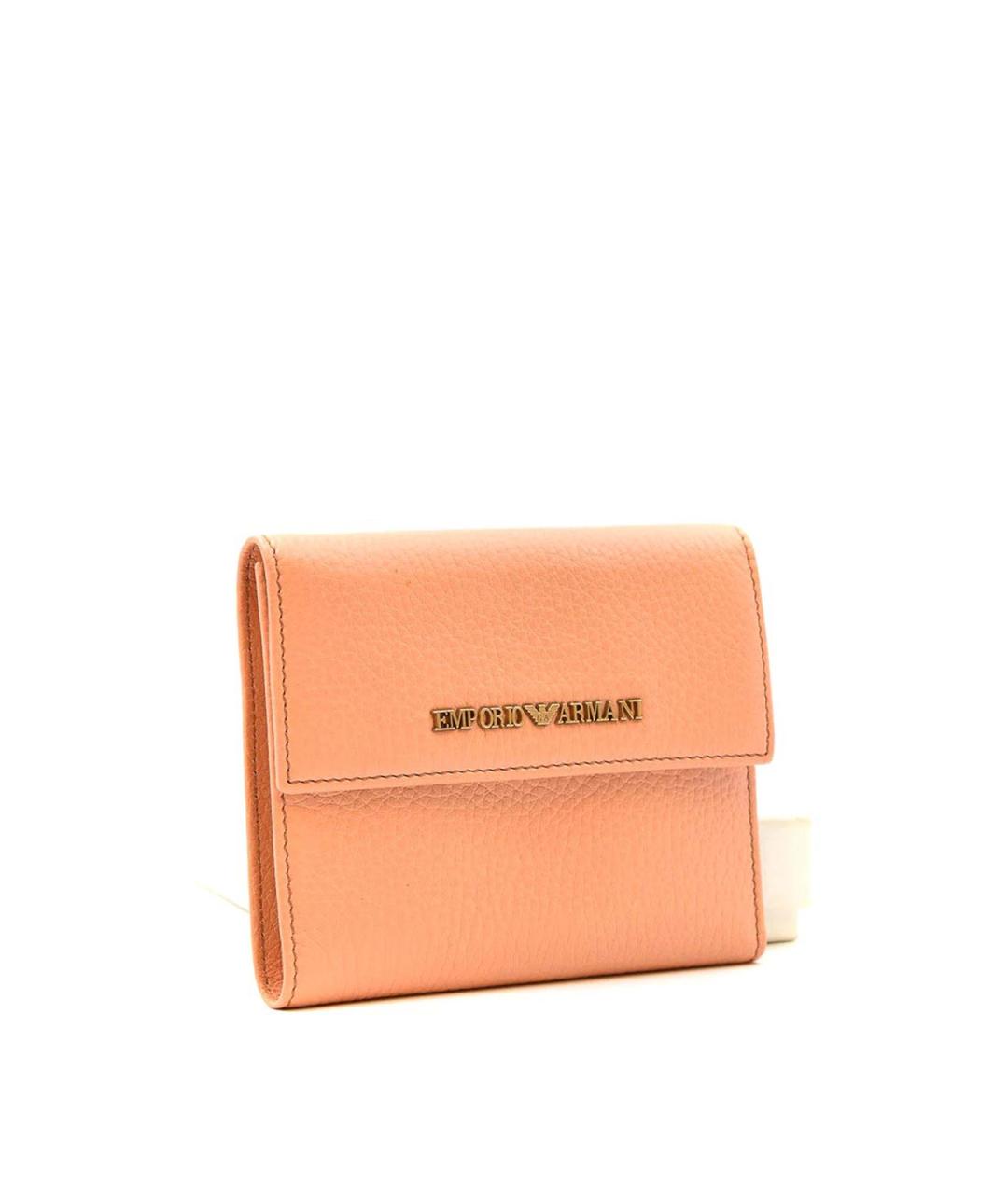 EMPORIO ARMANI Коралловый кожаный кошелек, фото 2