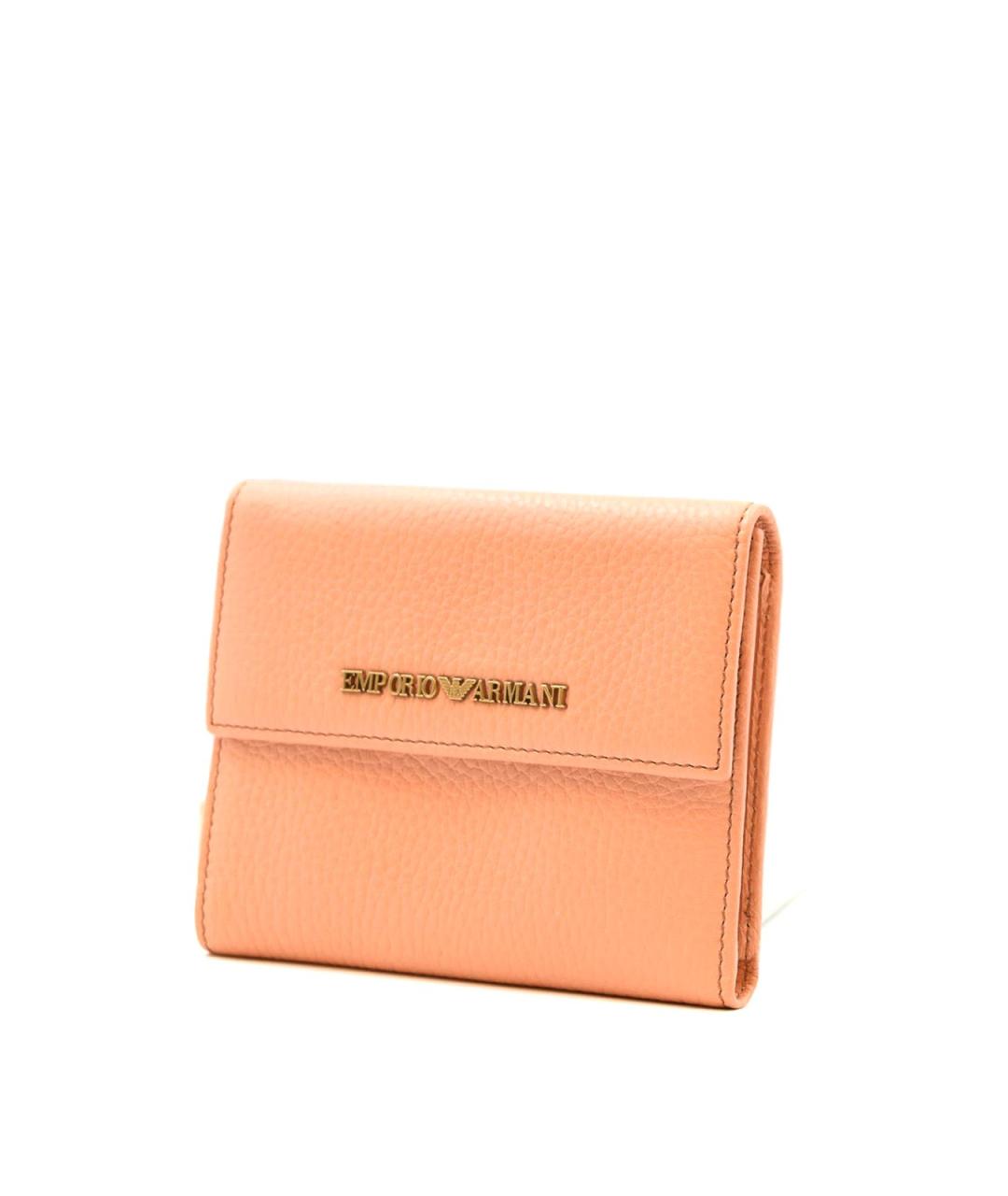 EMPORIO ARMANI Коралловый кожаный кошелек, фото 3