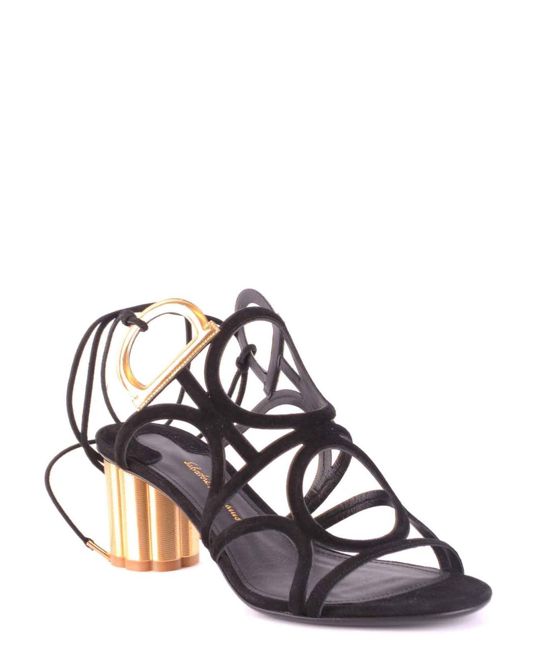 FERRAGAMO Черные кожаные сандалии, фото 2