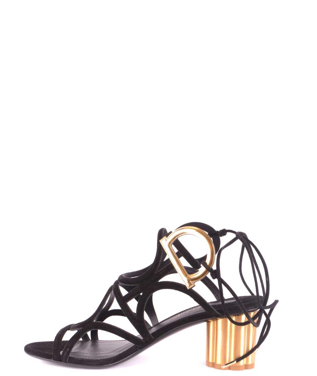 FERRAGAMO Черные кожаные сандалии, фото 3
