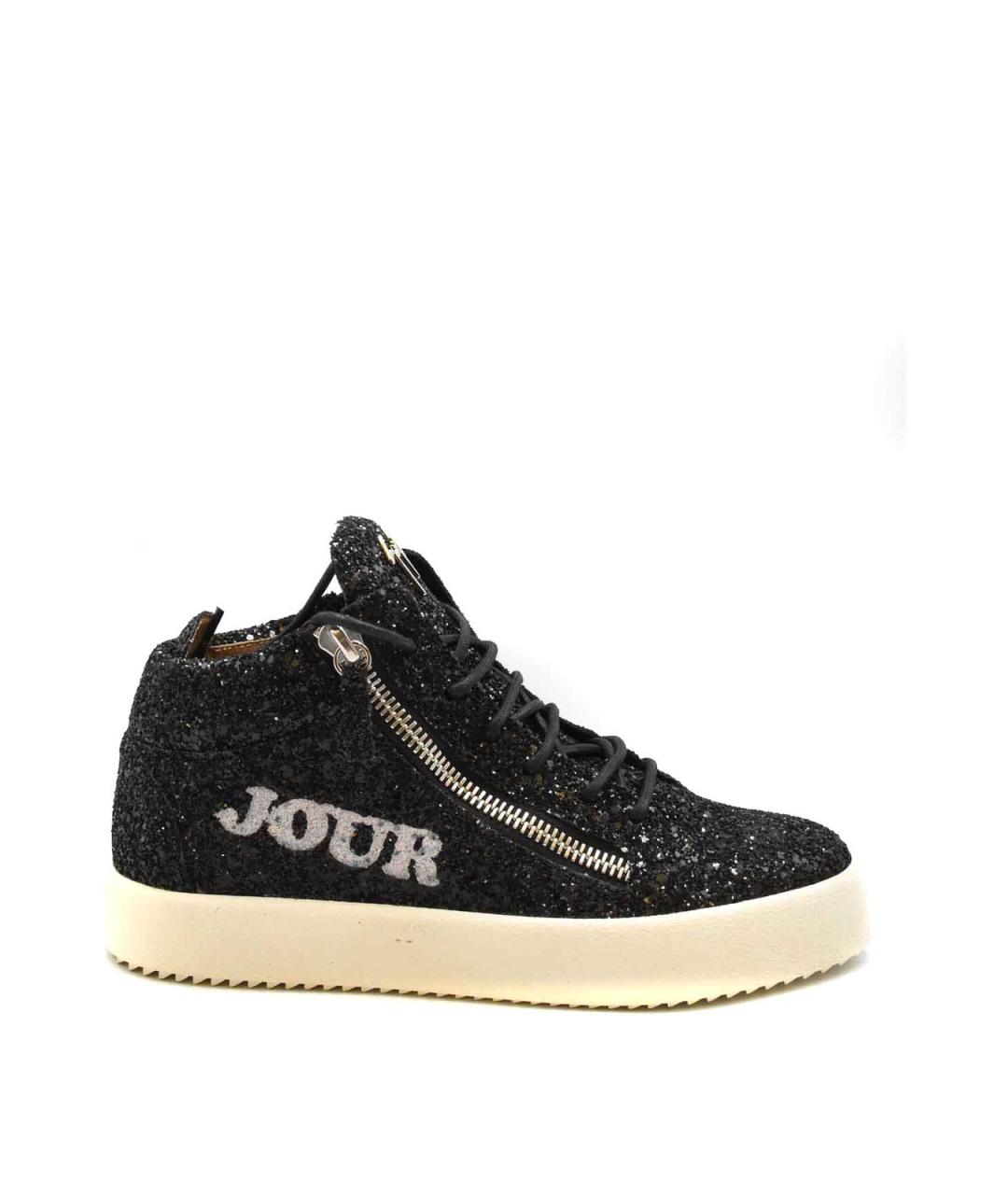 GIUSEPPE ZANOTTI DESIGN Черные кожаные кроссовки, фото 1