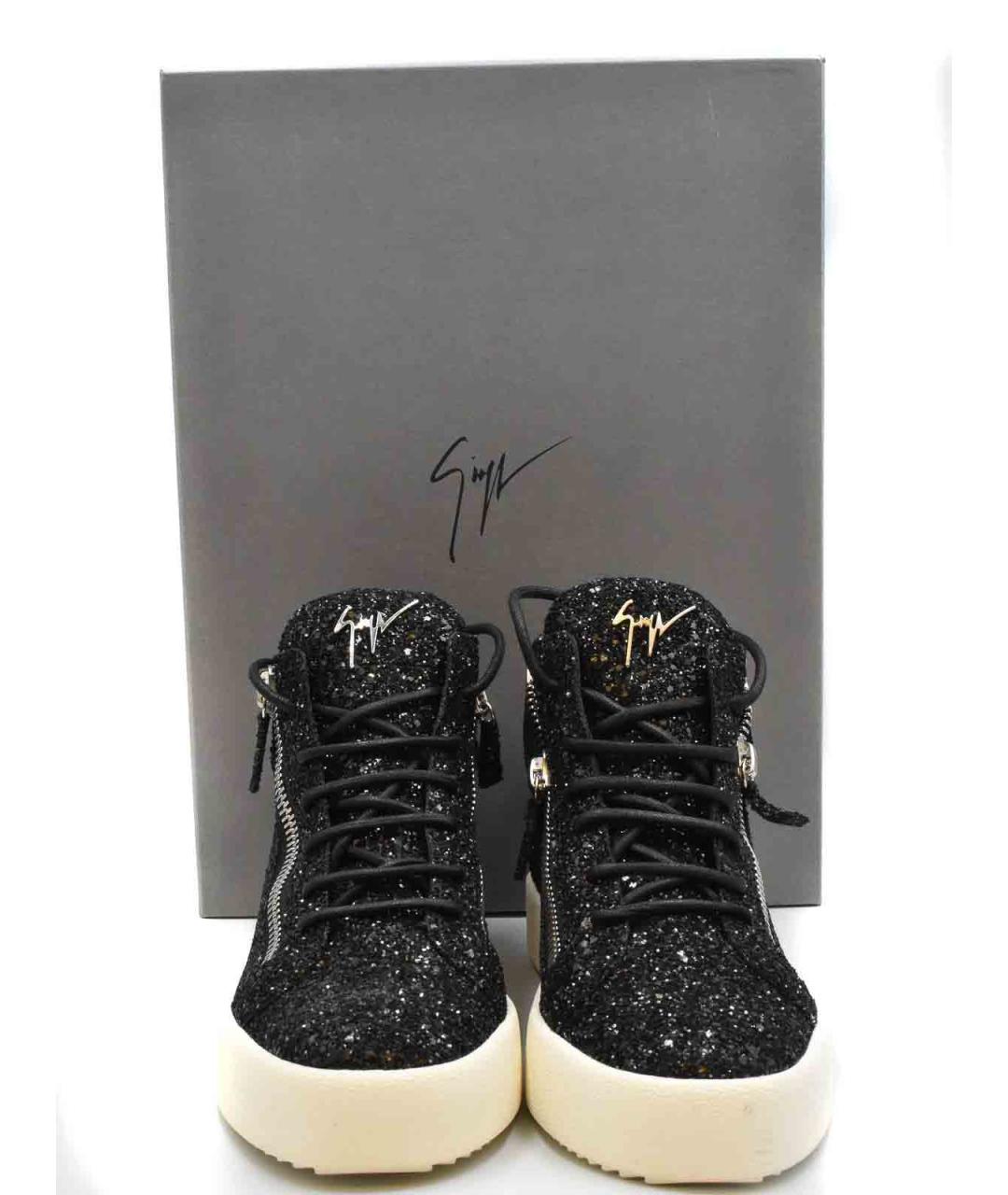 GIUSEPPE ZANOTTI DESIGN Черные кожаные кроссовки, фото 4