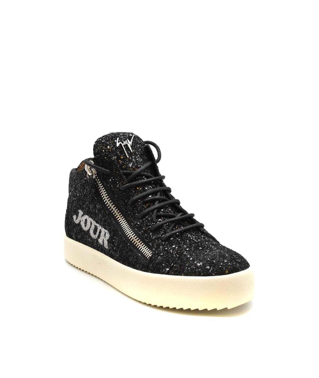 GIUSEPPE ZANOTTI DESIGN Черные кожаные кроссовки, фото 2