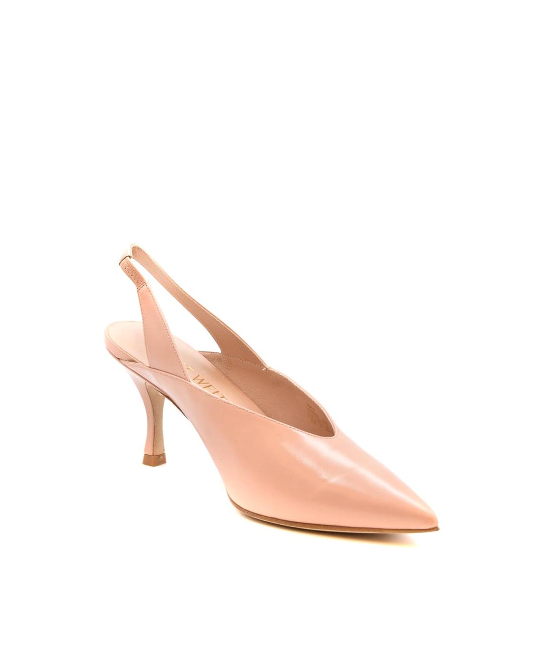 STUART WEITZMAN Бежевые кожаные туфли, фото 2