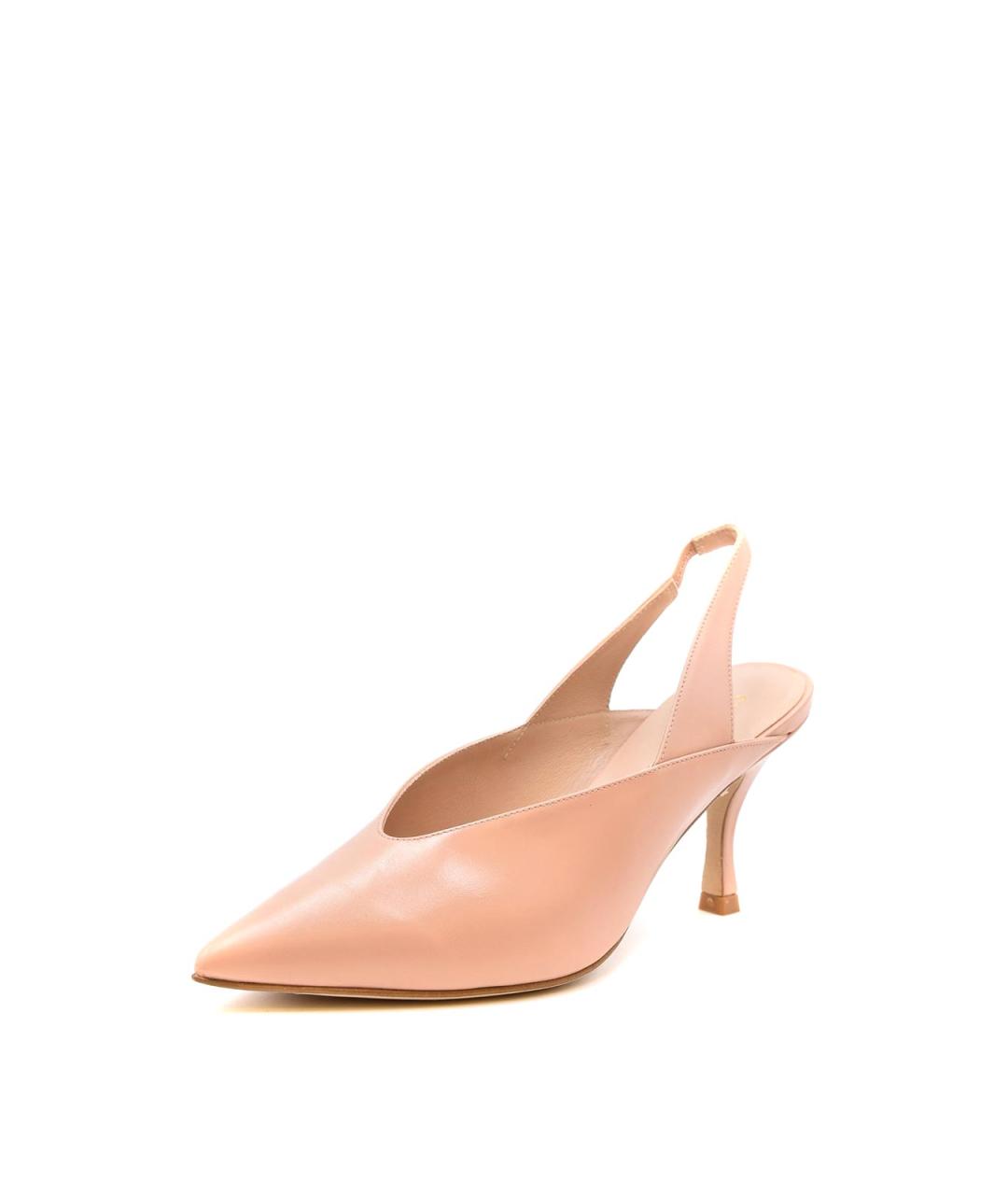 STUART WEITZMAN Бежевые кожаные туфли, фото 3