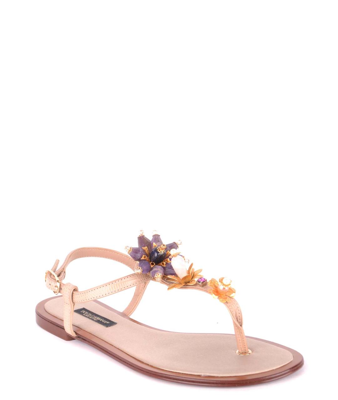 DOLCE&GABBANA Розовые кожаные сандалии, фото 2