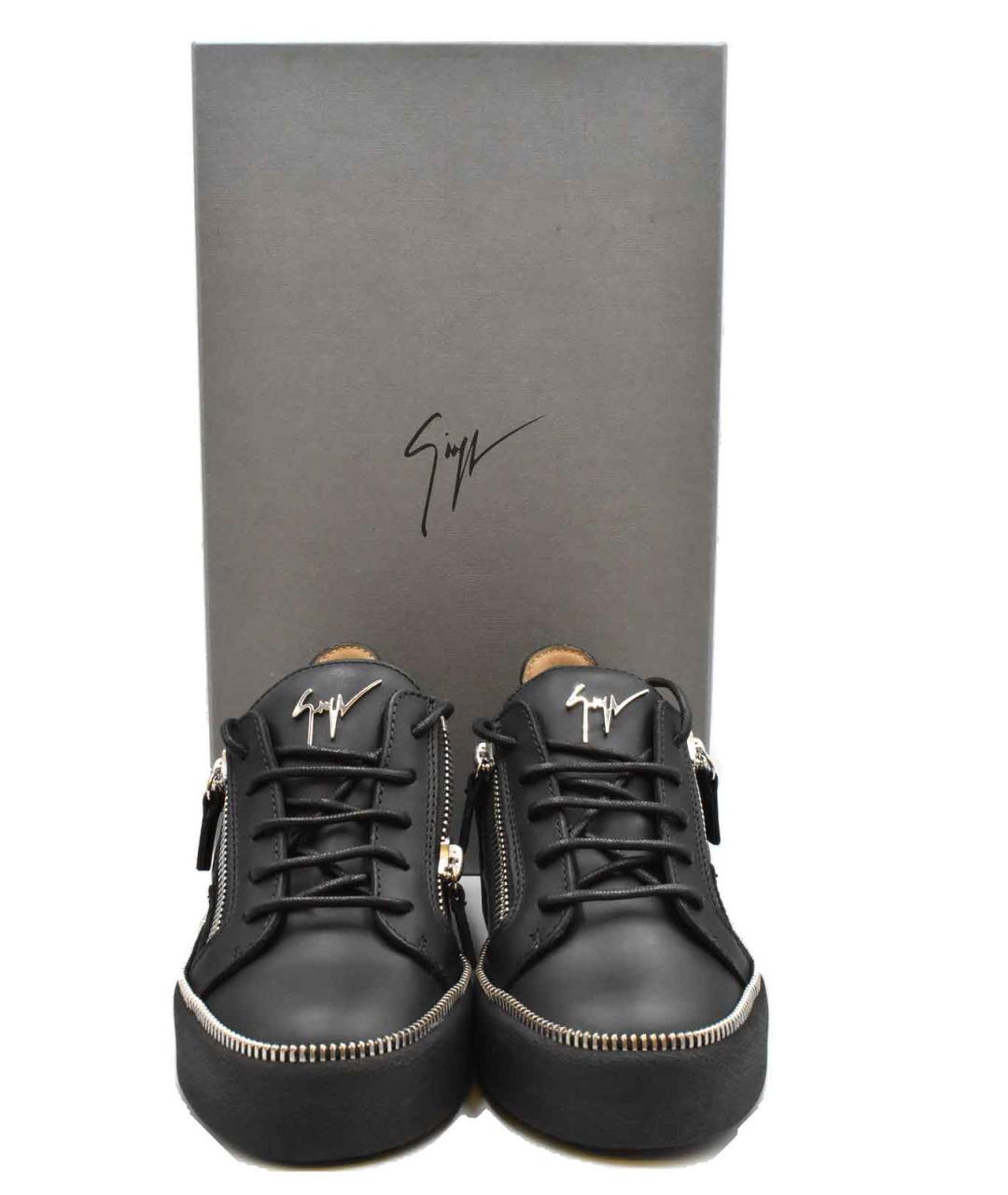 GIUSEPPE ZANOTTI DESIGN Черные кожаные кроссовки, фото 4