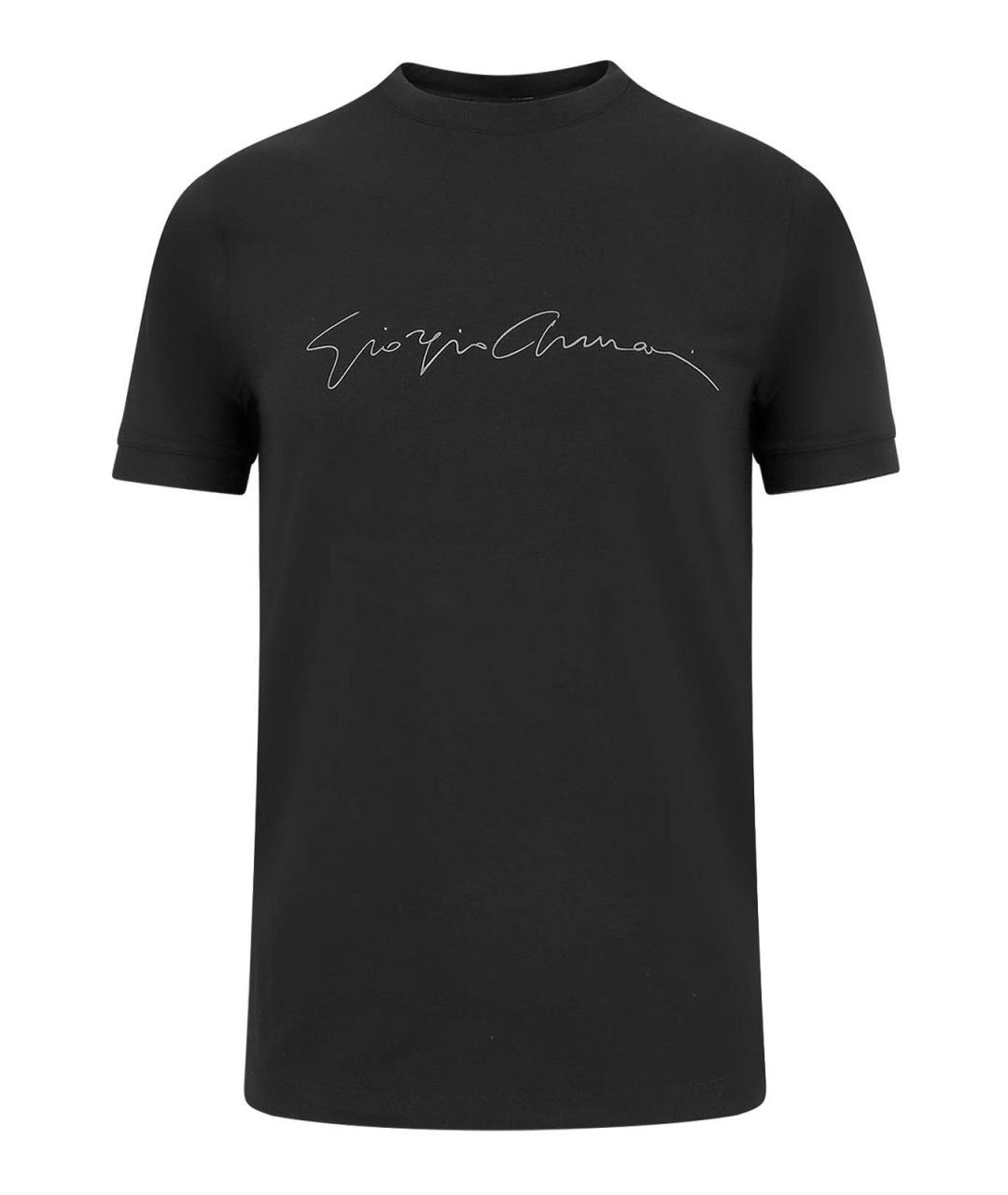 GIORGIO ARMANI Черная вискозная футболка, фото 1