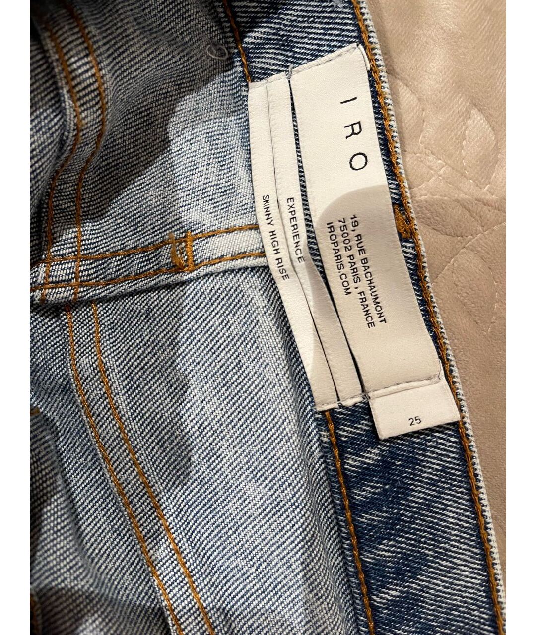 IRO Голубые хлопковые джинсы слим, фото 6