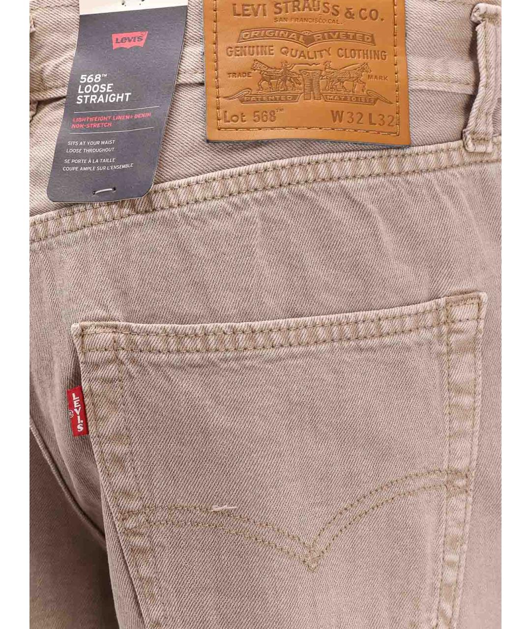 LEVI'S Бежевые хлопковые джинсы, фото 3
