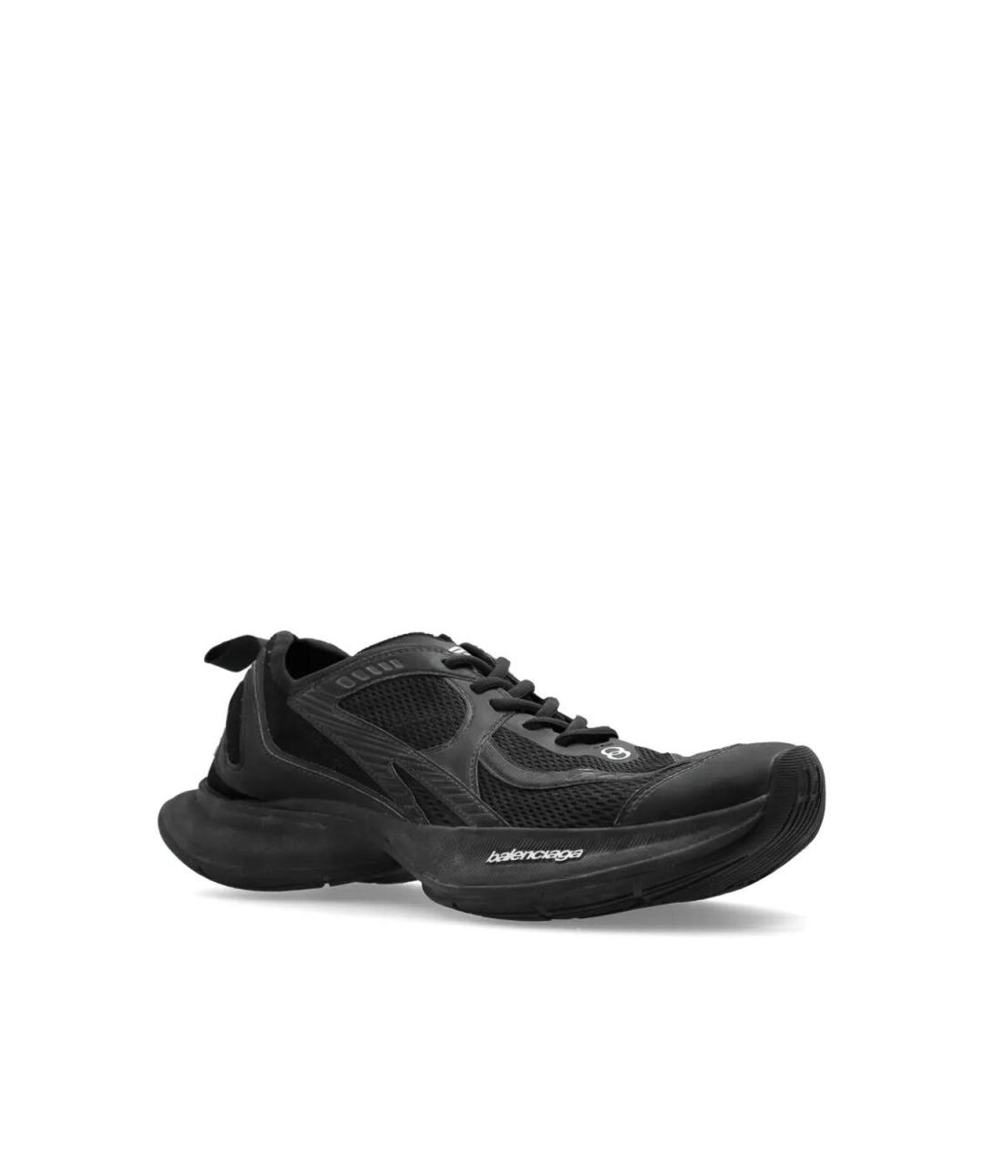 BALENCIAGA Черные кожаные низкие кроссовки / кеды, фото 2