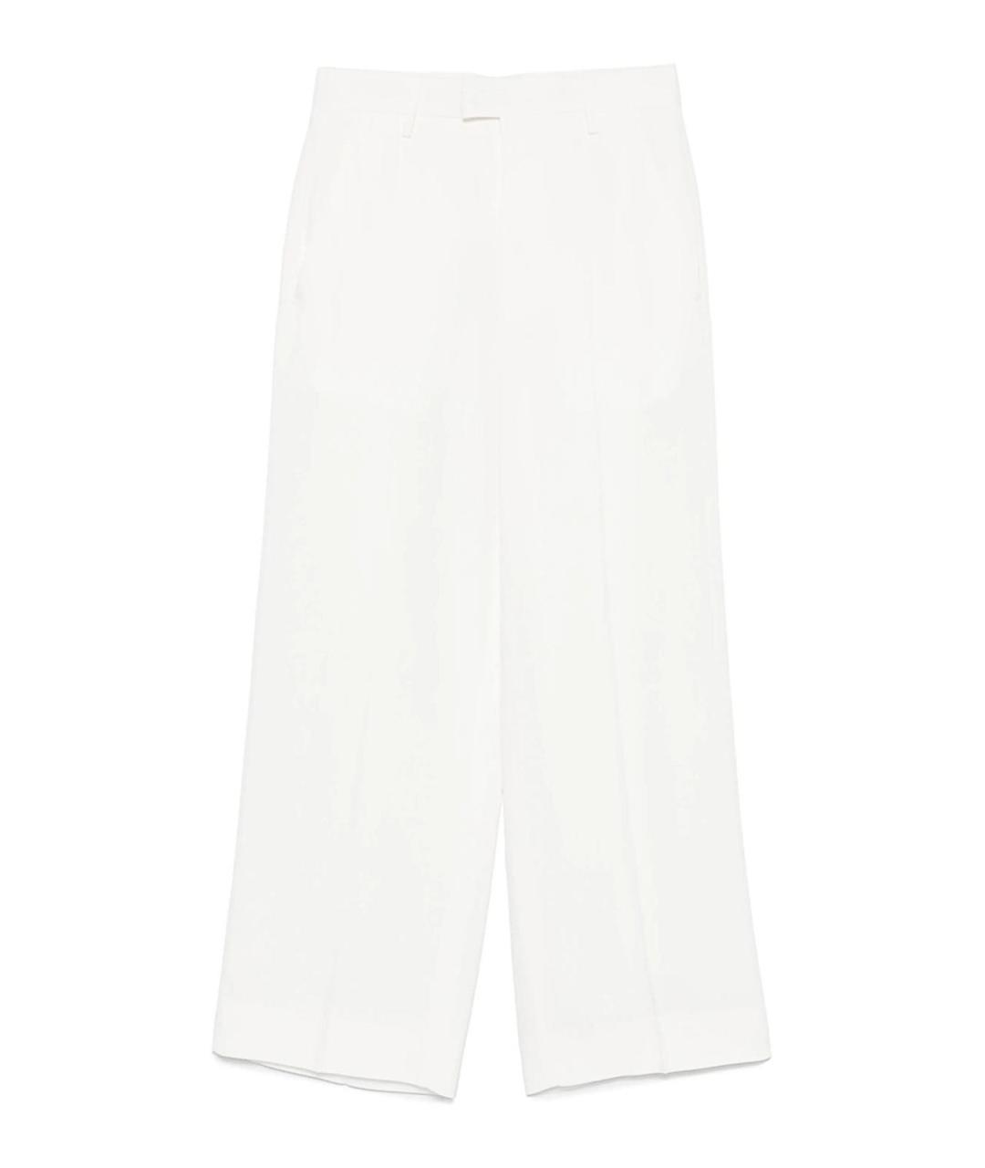 ANN DEMEULEMEESTER Белые хлопковые брюки широкие, фото 1