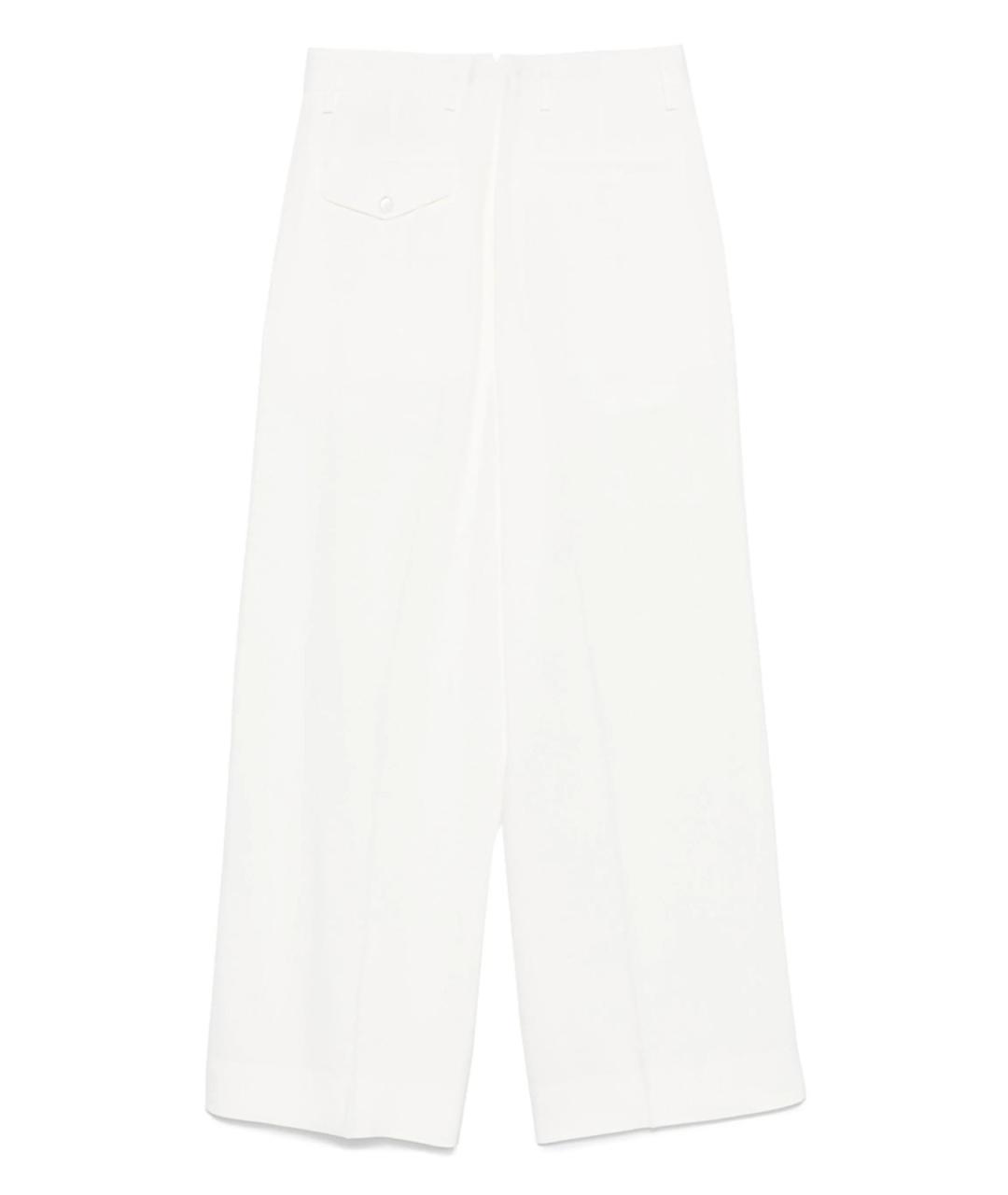 ANN DEMEULEMEESTER Белые хлопковые брюки широкие, фото 2