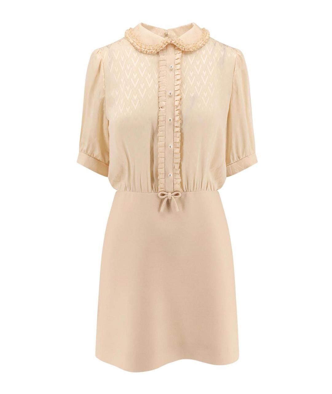 VALENTINO Бежевое шерстяное повседневное платье, фото 1