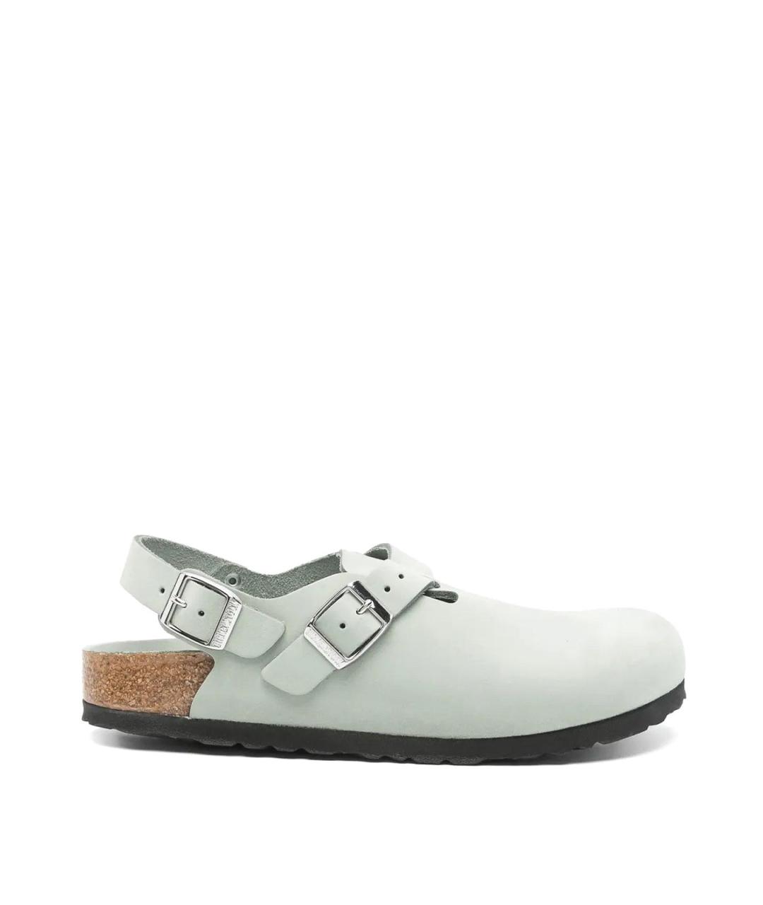 BIRKENSTOCK Голубые кожаные лоферы, фото 1