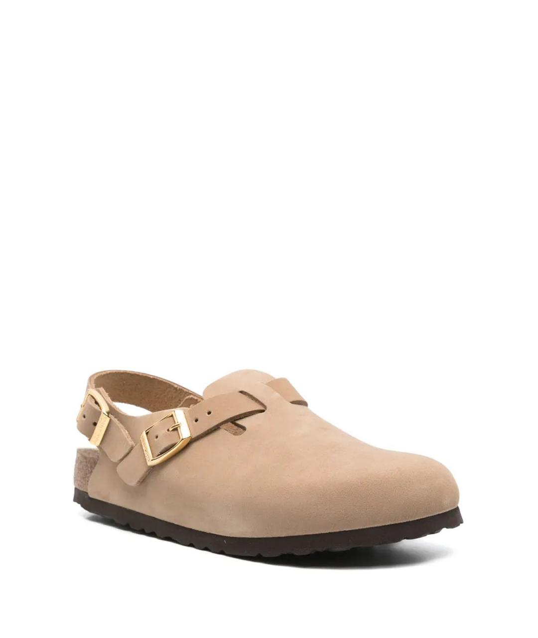 BIRKENSTOCK Бежевые кожаные сабо, фото 3
