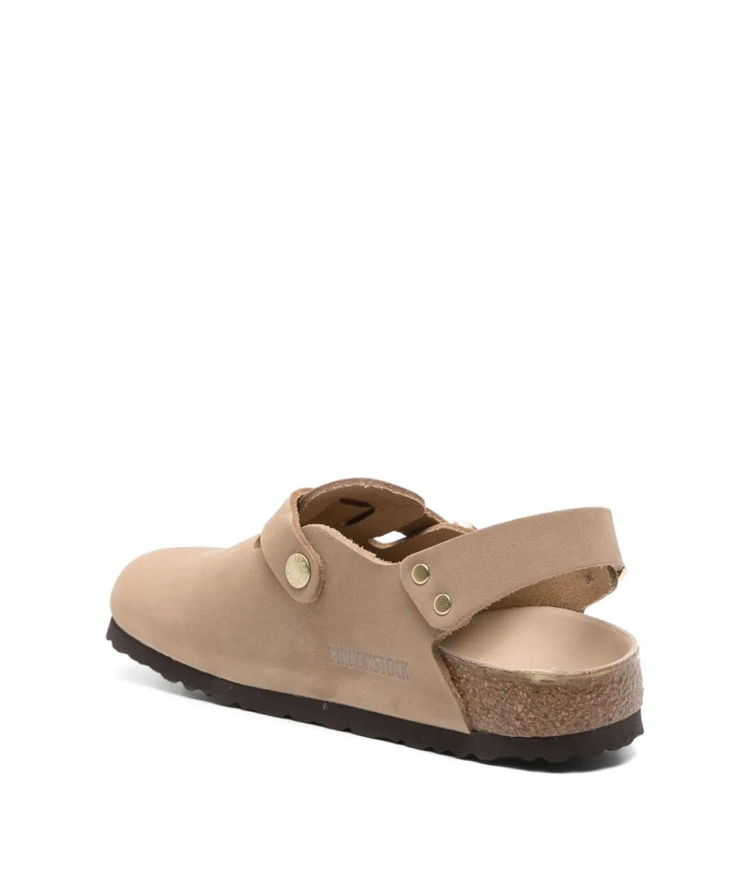 BIRKENSTOCK Бежевые кожаные сабо, фото 4