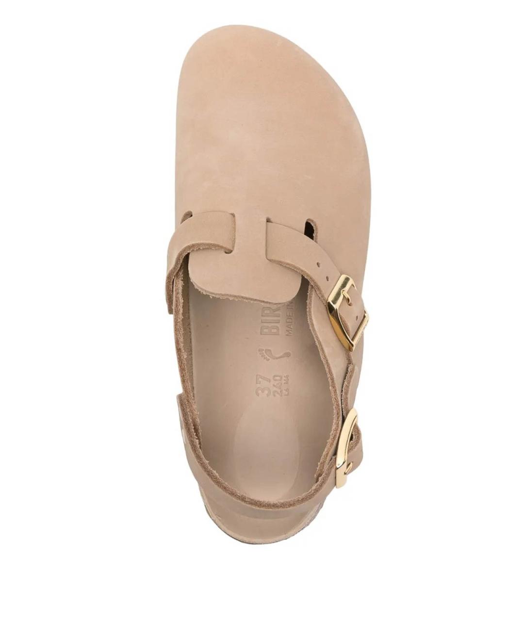 BIRKENSTOCK Бежевые кожаные сабо, фото 2