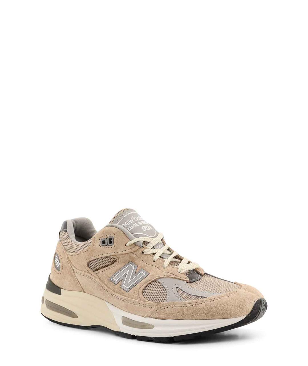 NEW BALANCE Бежевые замшевые низкие кроссовки / кеды, фото 2