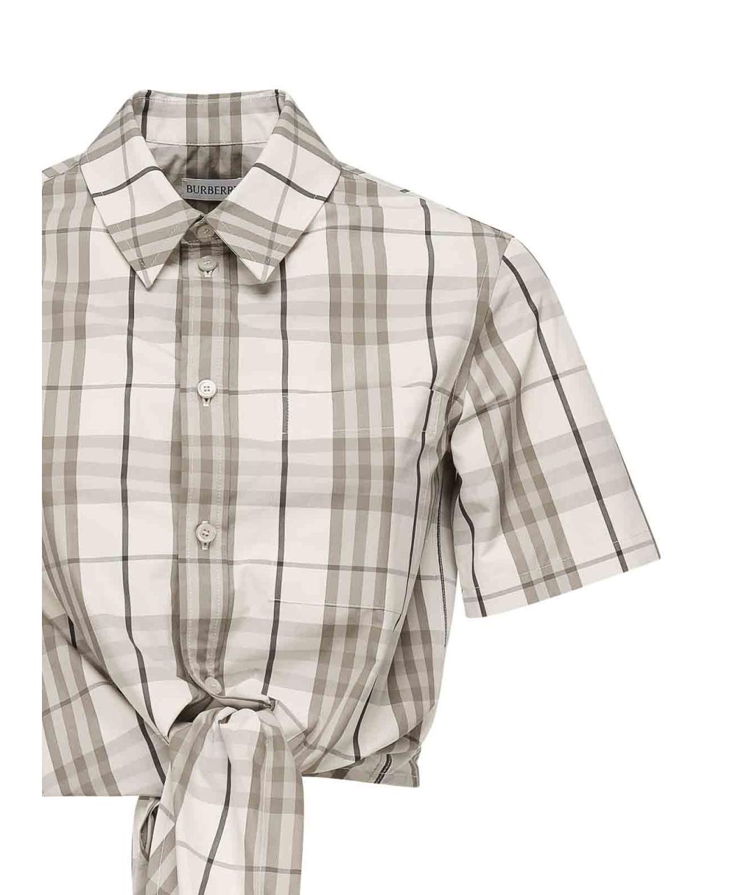 BURBERRY Бежевая хлопковая рубашка, фото 3