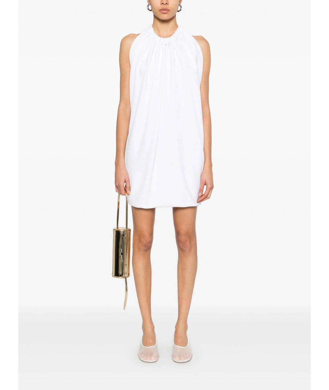 SPORTMAX Белое полиэстеровое повседневное платье, фото 4