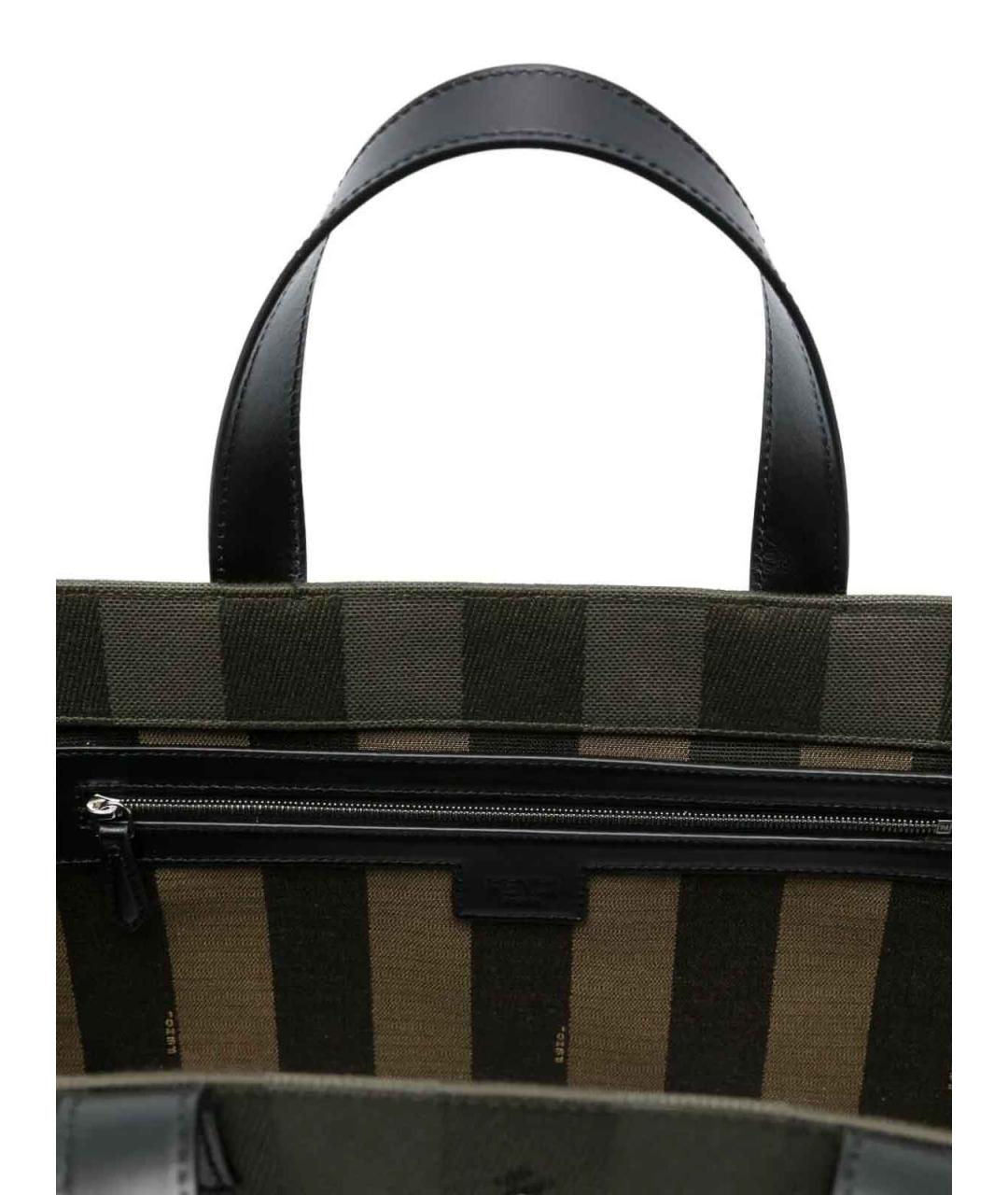 FENDI Зеленая тканевая сумка тоут, фото 5