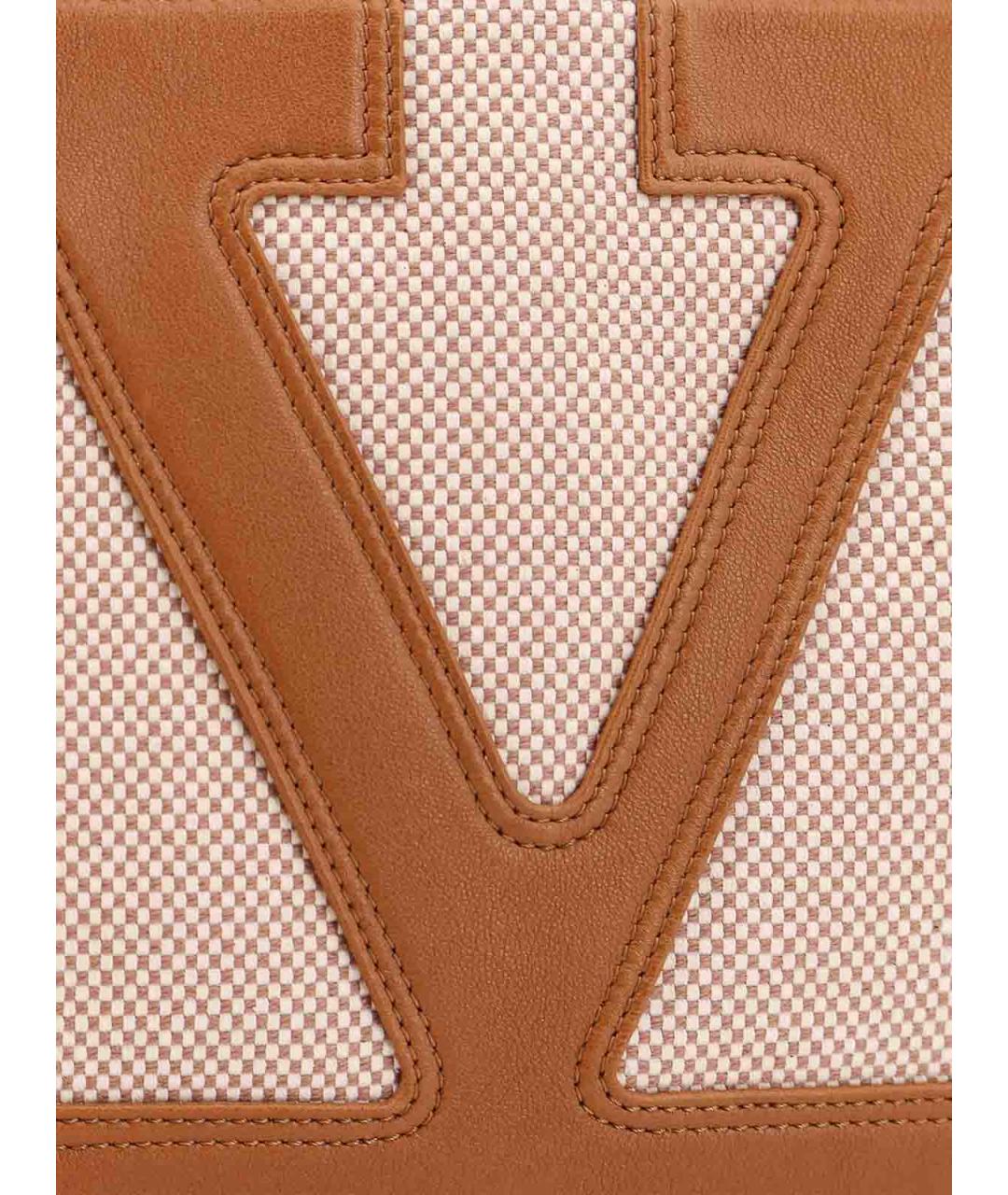 VALENTINO Бежевая тканевая сумка тоут, фото 5