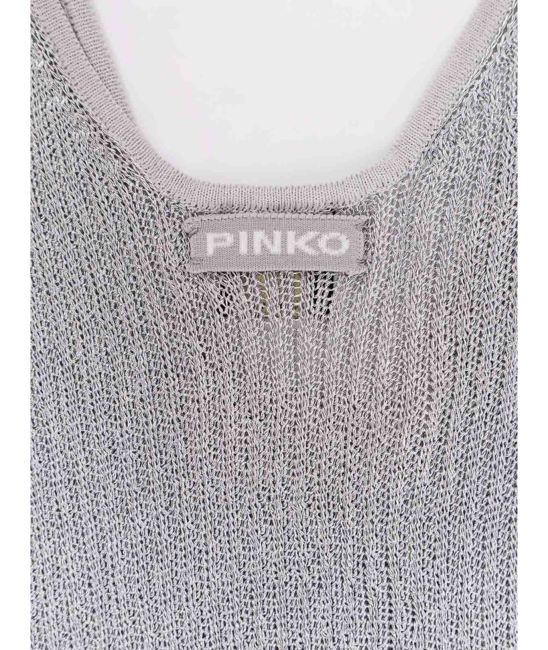 PINKO Серая вискозная майка, фото 3